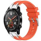 For Huawei Watch GT 22mm Quick Release Silver Buckle Royal Silicone Watch Band(Orange) - 1