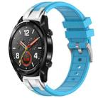 For Huawei Watch GT 22mm Quick Release Silver Buckle Royal Silicone Watch Band(Sky Blue) - 1