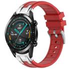 For Huawei Watch GT2 46mm 22mm Quick Release Silver Buckle Royal Silicone Watch Band(Red) - 1