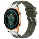 For Honor Watch GS 4 22mm Quick Release Silver Buckle Royal Silicone Watch Band(Olive Green) - 1