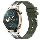 For Honor Watch 4 Pro 22mm Quick Release Silver Buckle Royal Silicone Watch Band(Olive Green) - 1