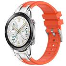 For Honor Watch GS 3i 22mm Quick Release Silver Buckle Royal Silicone Watch Band(Orange) - 1