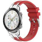 For Honor Watch GS 3i 22mm Quick Release Silver Buckle Royal Silicone Watch Band(Red) - 1