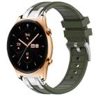 For Honor Watch GS 3 22mm Quick Release Silver Buckle Royal Silicone Watch Band(Olive Green) - 1