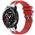 For Honor Watch GS Pro 22mm Quick Release Silver Buckle Royal Silicone Watch Band(Red) - 1