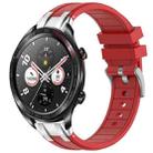 For Honor Magic Watch 22mm Quick Release Silver Buckle Royal Silicone Watch Band(Red) - 1