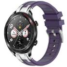 For Honor Magic Watch 22mm Quick Release Silver Buckle Royal Silicone Watch Band(Purple) - 1