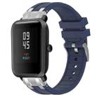 For Amazfit Watch Bip 5 22mm Quick Release Silver Buckle Royal Silicone Watch Band(Navy Blue) - 1