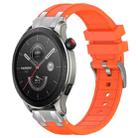 For Amazfit Watch GTR 4 22mm Quick Release Silver Buckle Royal Silicone Watch Band(Orange) - 1