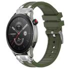 For Amazfit Watch GTR 4 22mm Quick Release Silver Buckle Royal Silicone Watch Band(Olive Green) - 1