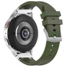 For Amazfit Watch GTR 4 22mm Quick Release Silver Buckle Royal Silicone Watch Band(Olive Green) - 2