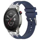 For Amazfit Watch GTR 4 22mm Quick Release Silver Buckle Royal Silicone Watch Band(Navy Blue) - 1
