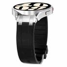 For Amazfit Watch GTR 4 22mm Quick Release Silver Buckle Royal Silicone Watch Band(Black) - 3