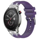 For Amazfit Watch GTR 4 22mm Quick Release Silver Buckle Royal Silicone Watch Band(Purple) - 1