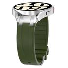 For Amazfit Watch GTR 3 pro 22mm Quick Release Silver Buckle Royal Silicone Watch Band(Olive Green) - 3