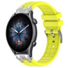 For Amazfit Watch GTR 3 pro 22mm Quick Release Silver Buckle Royal Silicone Watch Band(Vital Yellow) - 1