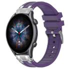For Amazfit Watch GTR 3 pro 22mm Quick Release Silver Buckle Royal Silicone Watch Band(Purple) - 1