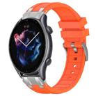 For Amazfit Watch GTR 3 22mm Quick Release Silver Buckle Royal Silicone Watch Band(Orange) - 1