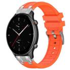 For Amazfit Watch GTR 2e 22mm Quick Release Silver Buckle Royal Silicone Watch Band(Orange) - 1