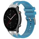 For Amazfit Watch GTR 2e 22mm Quick Release Silver Buckle Royal Silicone Watch Band(Sea Blue) - 1