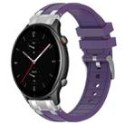 For Amazfit Watch GTR 2e 22mm Quick Release Silver Buckle Royal Silicone Watch Band(Purple) - 1