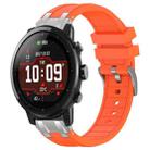 For Amazfit Sport Watch 3 22mm Quick Release Silver Buckle Royal Silicone Watch Band(Orange) - 1