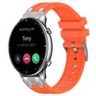 For Amazfit Watch GTR 2 22mm Quick Release Silver Buckle Royal Silicone Watch Band(Orange) - 1