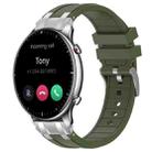 For Amazfit Watch GTR 2 22mm Quick Release Silver Buckle Royal Silicone Watch Band(Olive Green) - 1