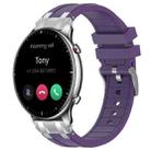 For Amazfit Watch GTR 2 22mm Quick Release Silver Buckle Royal Silicone Watch Band(Purple) - 1