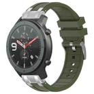 For Amazfit Watch GTR 47mm 22mm Quick Release Silver Buckle Royal Silicone Watch Band(Olive Green) - 1