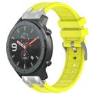 For Amazfit Watch GTR 47mm 22mm Quick Release Silver Buckle Royal Silicone Watch Band(Vital Yellow) - 1