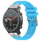 For Amazfit Watch GTR 47mm 22mm Quick Release Silver Buckle Royal Silicone Watch Band(Sky Blue) - 1