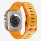 For Apple Watch SE 2023 44mm Leather Skin Silicone Watch Band(Orange) - 2