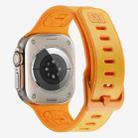 For Apple Watch Ultra 49mm Leather Skin Silicone Watch Band(Orange) - 2