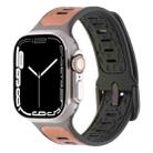 For Apple Watch Ultra 49mm Leather Skin Silicone Watch Band(Brown) - 1