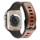 For Apple Watch Ultra 49mm Leather Skin Silicone Watch Band(Brown) - 2