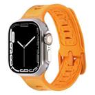 For Apple Watch Series 8 45mm Leather Skin Silicone Watch Band(Orange) - 1