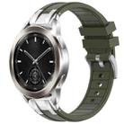 For Xiaomi Watch S3 22mm Quick Release Silver Buckle Royal Silicone Watch Band(Olive Green) - 1