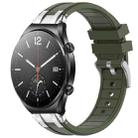 For Xiaomi Watch S1 22mm Quick Release Silver Buckle Royal Silicone Watch Band(Olive Green) - 1