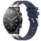 For Xiaomi Watch S1 22mm Quick Release Silver Buckle Royal Silicone Watch Band(Navy Blue) - 1