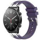 For Xiaomi Watch S1 22mm Quick Release Silver Buckle Royal Silicone Watch Band(Purple) - 1