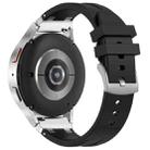 For Garmin Forerunner 265 Music 22mm Quick Release Silver Buckle Royal Silicone Watch Band(Black) - 2