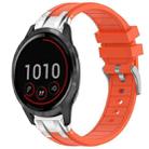 For Garmin Vivoactive 4 22mm Quick Release Silver Buckle Royal Silicone Watch Band(Orange) - 1