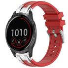 For Garmin Vivoactive 4 22mm Quick Release Silver Buckle Royal Silicone Watch Band(Red) - 1