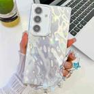 For Samsung Galaxy S24 FE 5G Plating Glitter Texture Chain Wristband TPU Phone Case with Lens Film(White Wrinkles) - 1