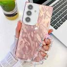 For Samsung GalaxyA36 5G Plating Glitter Texture Chain Wristband TPU Phone Case with Lens Film(Pink Wrinkles) - 1