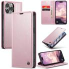 For iPhone 16 Pro Max CaseMe 003 Crazy Horse Texture Flip Leather Phone Case(Pink) - 1