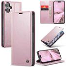 For iPhone 16 CaseMe 003 Crazy Horse Texture Flip Leather Phone Case(Pink) - 1