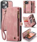 For iPhone 16 Pro Max CaseMe 008 Detachable Multifunctional Leather Phone Case(Pink) - 1