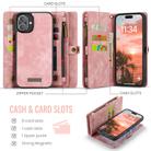 For iPhone 16 Plus CaseMe 008 Detachable Multifunctional Leather Phone Case(Pink) - 2